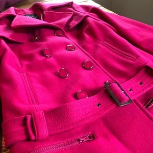 Pink guess pea coat.
